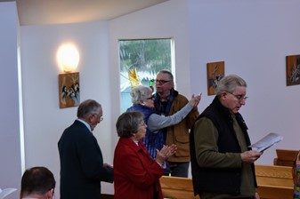 An impromptu dance during the recessional