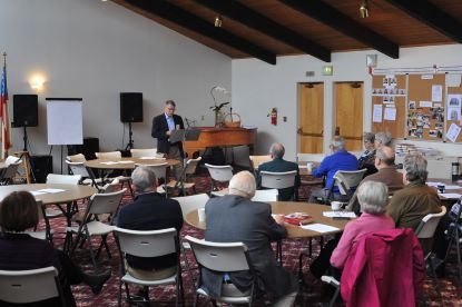 Mike Moore teaching an Adult Education class